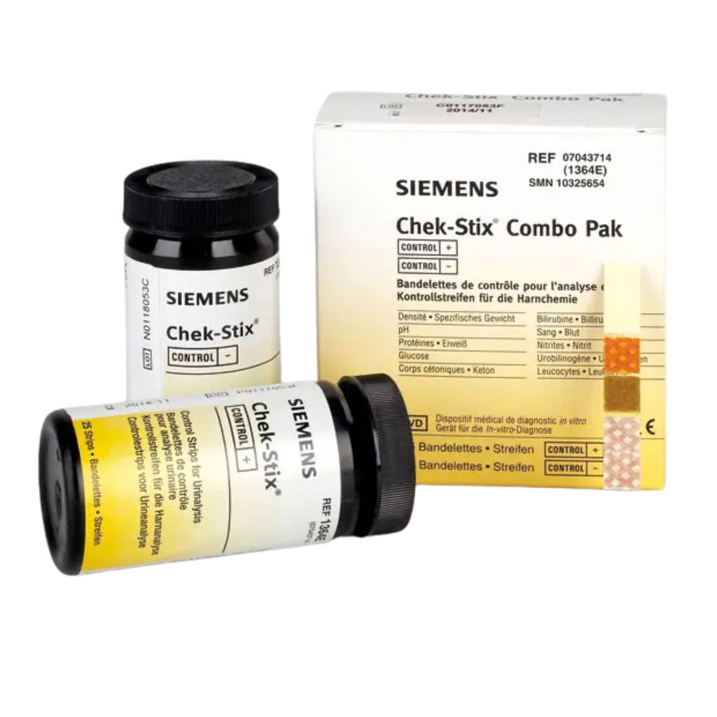 Siemens Chek-Stix® Combo Pak, Positive & Negative, 25/btl, 2 btl/pk