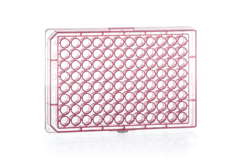 Greiner Bio-One 96W Plate, PP, Round (U) Bottom, Chimney Style, Red