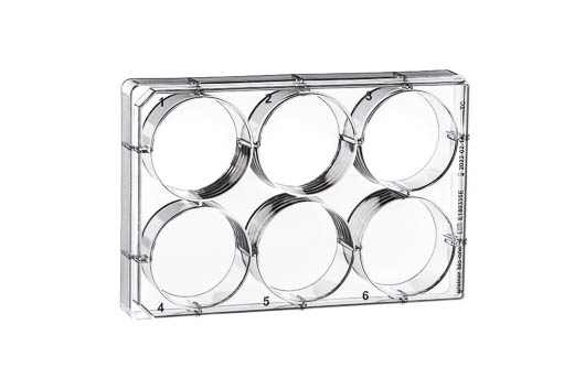 Greiner Bio-One CellStar, 6W Plate, TC Treated, Sterile, Flat BOT, Chimney Style, w/ Lid