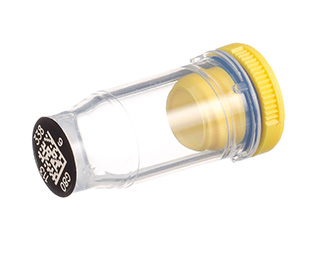 Greiner Bio-One Rack with 96 yellow-capped 300µl Cryo.s, Datamatri x barcode (generic 2D sequence), sterile