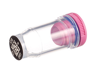 Greiner Bio-One Rack with 96 pink-capped 300µl Cryo.s, Datamatri x barcode (generic 2D sequence)