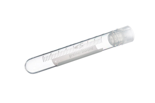 Greiner Bio-One 5 mL Cryo.s Tube, PP, Sterile, Internal Thread Natural Cap, ID Field, Round Bottom, 100 White Cap Inserts per CS