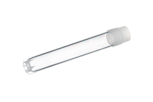 4 mL Cryo.s Tube, PP, Sterile, External Thread Natural Cap, Starfoot Base, Round Bottom, 100 White Cap Inserts per CS, Case of 300