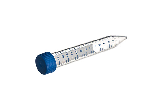 Centrifuge Tube, 15mL, 17x120mm, Sterile, PPN, BLU Screw Cap, CON (V) BOT, Case of 500