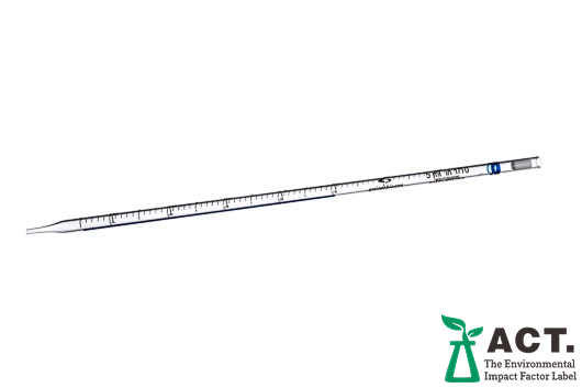 Serological pipette, PS, 5mL, Plastic Wrapped, Sterile, 1/10 graduations, BLU color code, Case of 200