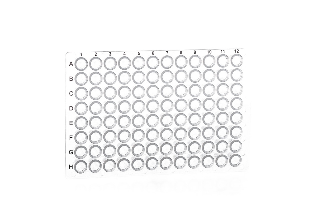 96W PCR Plate, PP, w/o Skirt, 0.2 mL, Universal Fit, Natural, Case of 100