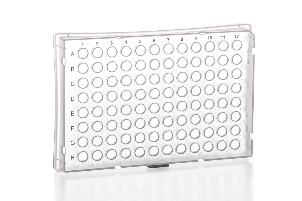96W PCR Plate, PP, Full-Skirt, Natural, Case of 100