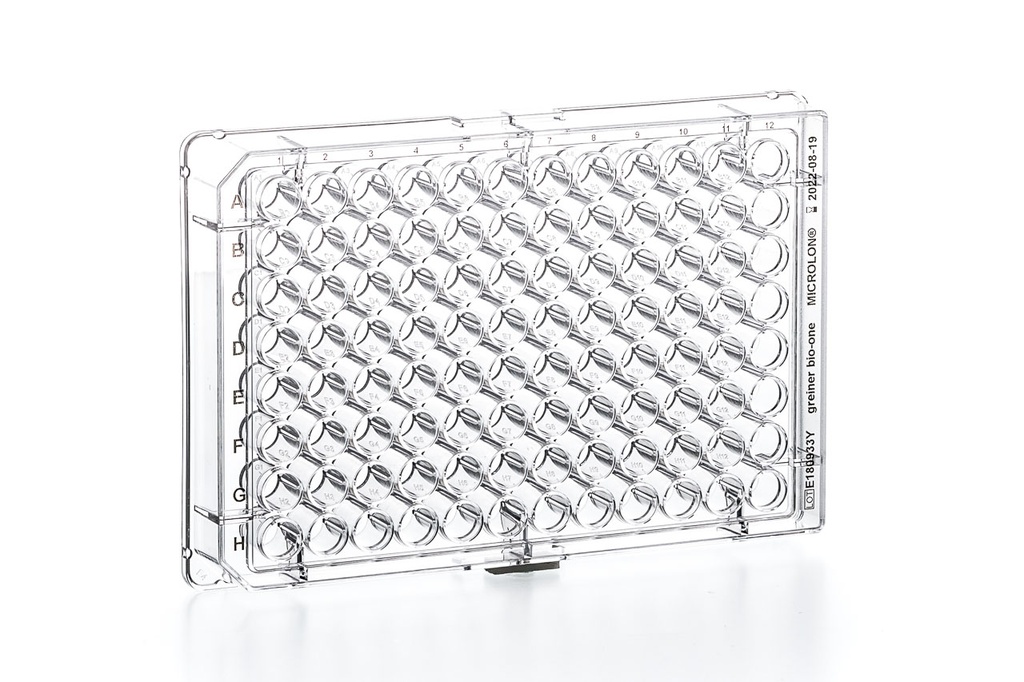 96W MICROLON 200 Plate, PS, Medium Binding, Flat Bottom, Chimney Style, Clear, Case of 40