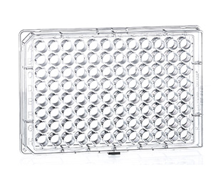 96W CELLSTAR Plate, PS, Sterile, Chimney Style, Flat Bottom, Clear, w/Lid, Case of 60