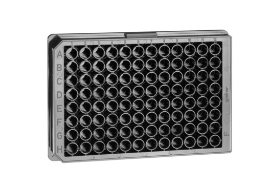 96W Plate, PP, Flat Bottom, Chimney Style, Black, Case of 100