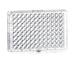 96W UV-Star Plate (For Lower UV Applications), Flat Bottom, Chimney Style, TC Treated, Sterile, Clear, with Lid (8/pk), Case of 32