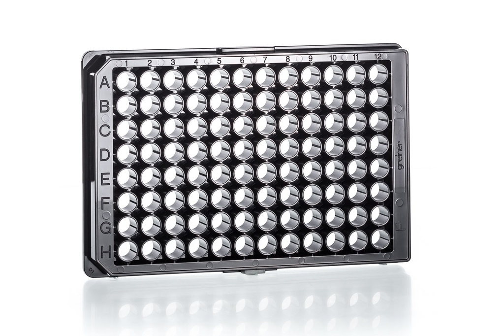 Greiner Bio-One Microplate 96W Non-binding, PS, Flat bottom, Chimney Style, Black μClear
