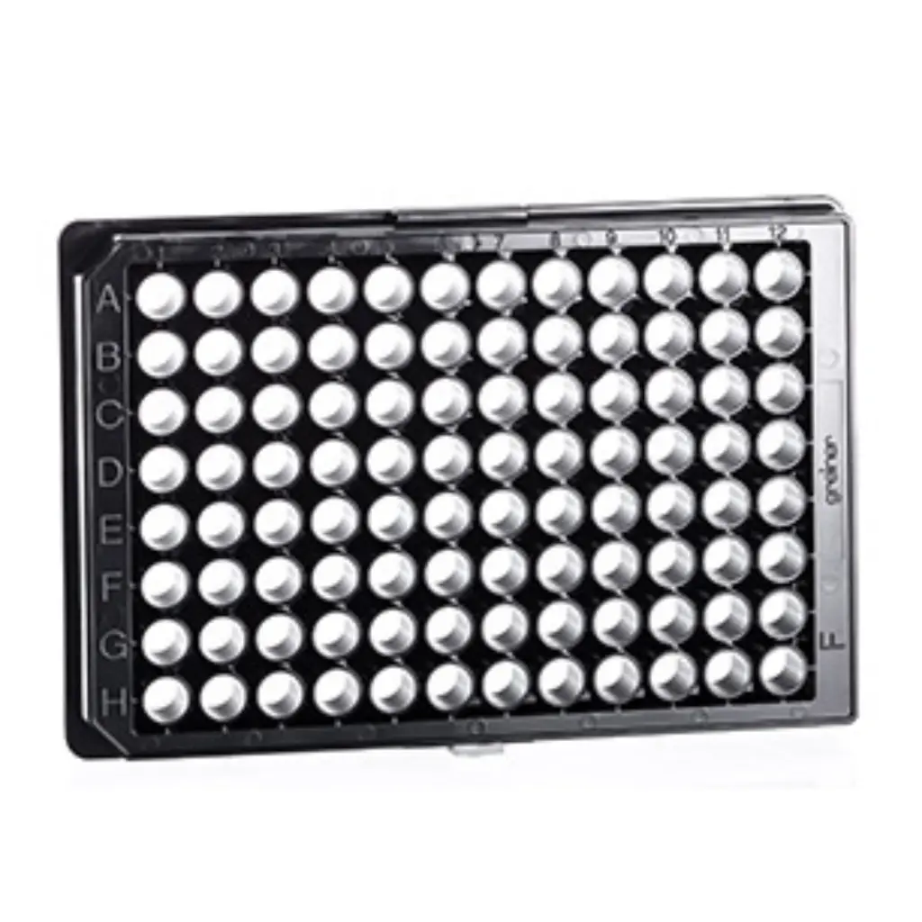 Greiner Bio-One Cell Culture Microplate, 96 Well, PS, F-Bottom, (Chimney Well), ΜClear®, Black, Cellcoat®, Poly-D-Lysine, Lid With Condensation Rings, 20 Pcs./Bag