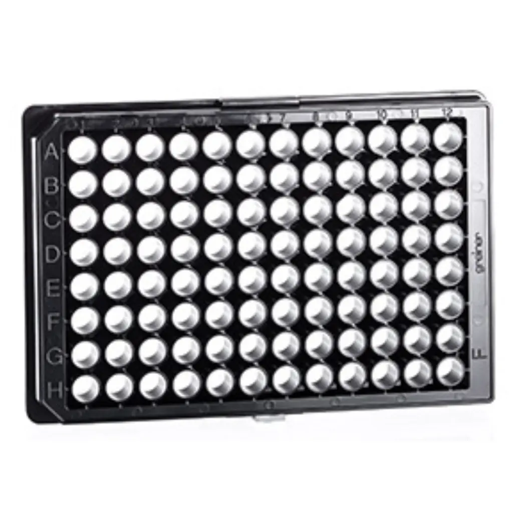 Greiner Bio-One Cell Culture Microplate 96W CellCoat Collagen Type I Plate, PS, Flat Bottom, Chimney Style, Black μClear, w/Lid