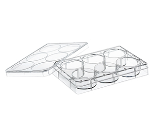 Greiner Bio-One CellStar, 6W Plate, PS, Sterile, Flat BOT, Chimney Style, w/ Lid