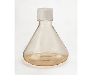 Cell culture shaker flask, 3000ml, fernbach style, baffled bottom, PC, White Duocap, clear, sterile, Case of 3