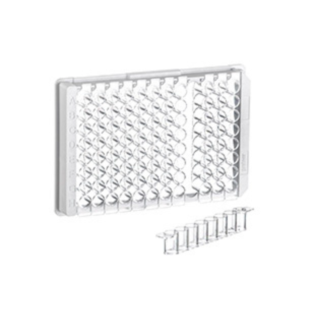 96W F8 MICROLON 200 Plate, PS, Medium Binding, 1x8 Flat Bottom Strips, Clear Wells, Case of 100