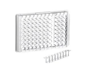 Greiner Bio-One Stirp Plate 96W F8 MICROLON 200 Plate, PS, Medium Binding, 1 x 8 Flat Bottom strips, Clear Wells