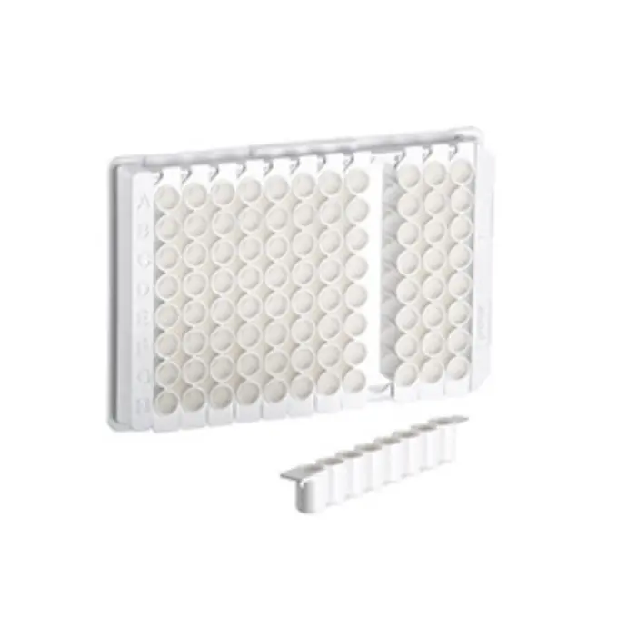 96W F8 LUMITRAC 600 Plate, PS, High Binding, 1x8 Flat Bottom Strips, White Wells, Case of 100