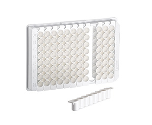 Greiner Bio-One Stirp Plate 96W F8 LUMITRAC™ 200 Plate, PS, Medium Binding, 1 x 8 Flat Bottom strips, White Wells
