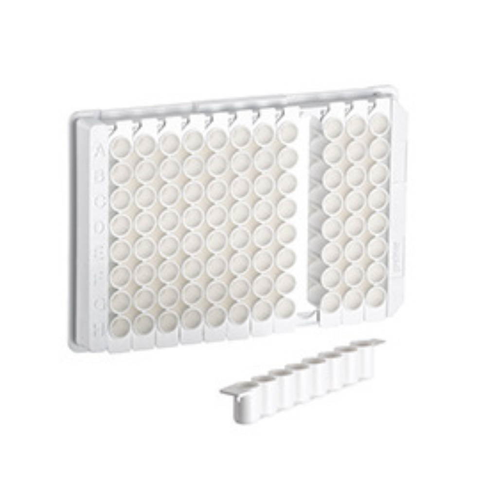 Greiner Bio-One Stirp Plate 96W F8 LUMITRAC™ 200 Plate, PS, Medium Binding, 1 x 8 Flat Bottom strips, White Wells