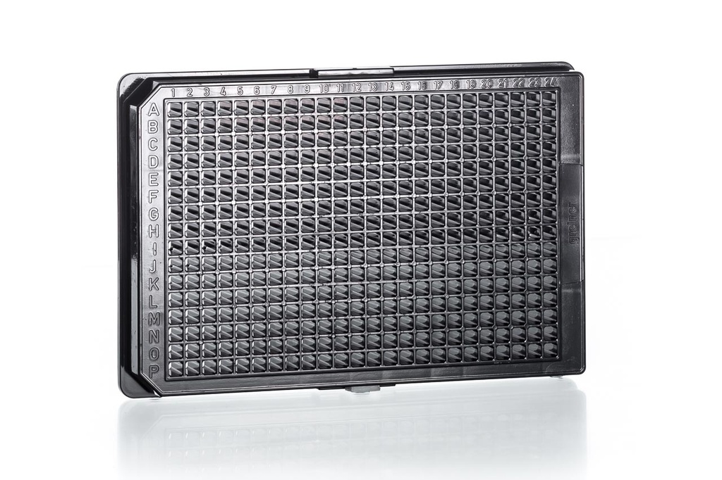 Greiner Bio-One Cell Culture Microplate, 384 Well, PS, F-Bottom, ΜClear®, Black, Lid, TC, Sterile, 20 Pcs./Bag