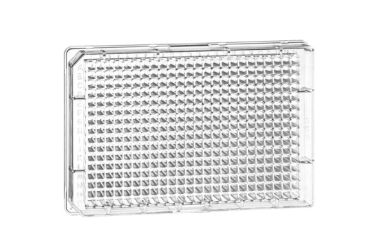 384W Plate, PS, Sterile, Flat Bottom, Clear, w/Lid, Case of 32