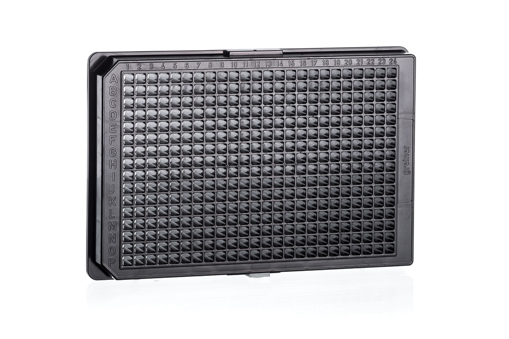 384W Non-binding Plate, PS, Flat Bottom, Black Clear, Case of 40