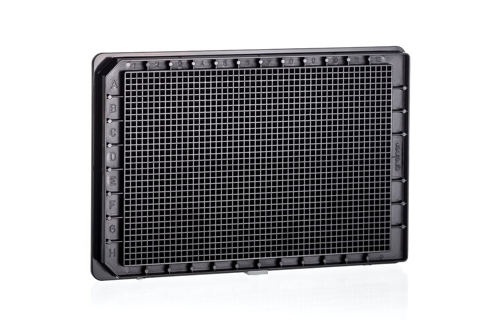 1536W HiBase CELLSTAR Plate, TC Treated, Sterile, Flat Bottom, Black, Case of 60