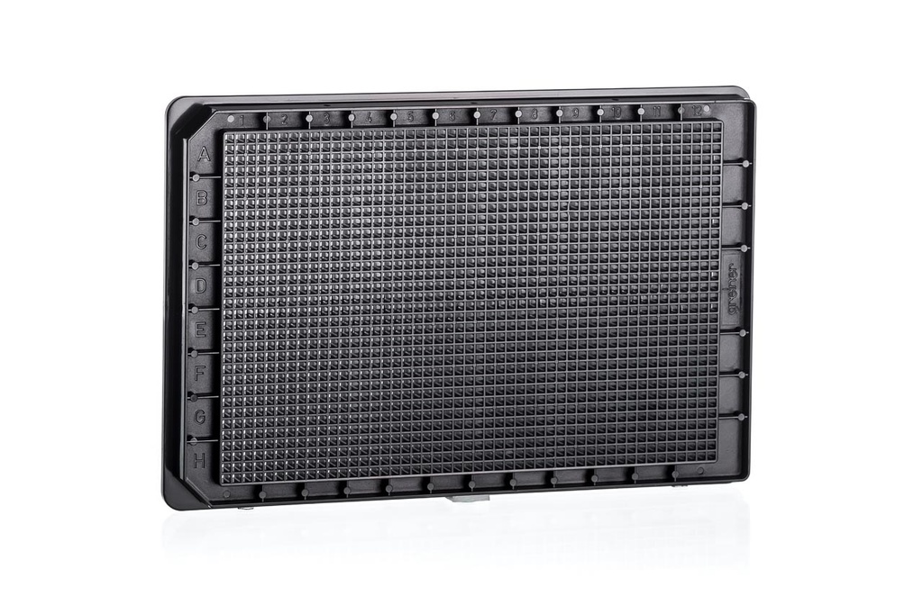 1536W HiBase FLUOTRAC 200 Plate, PS, Medium Binding, Flat Bottom, Black uClear, Case of 60