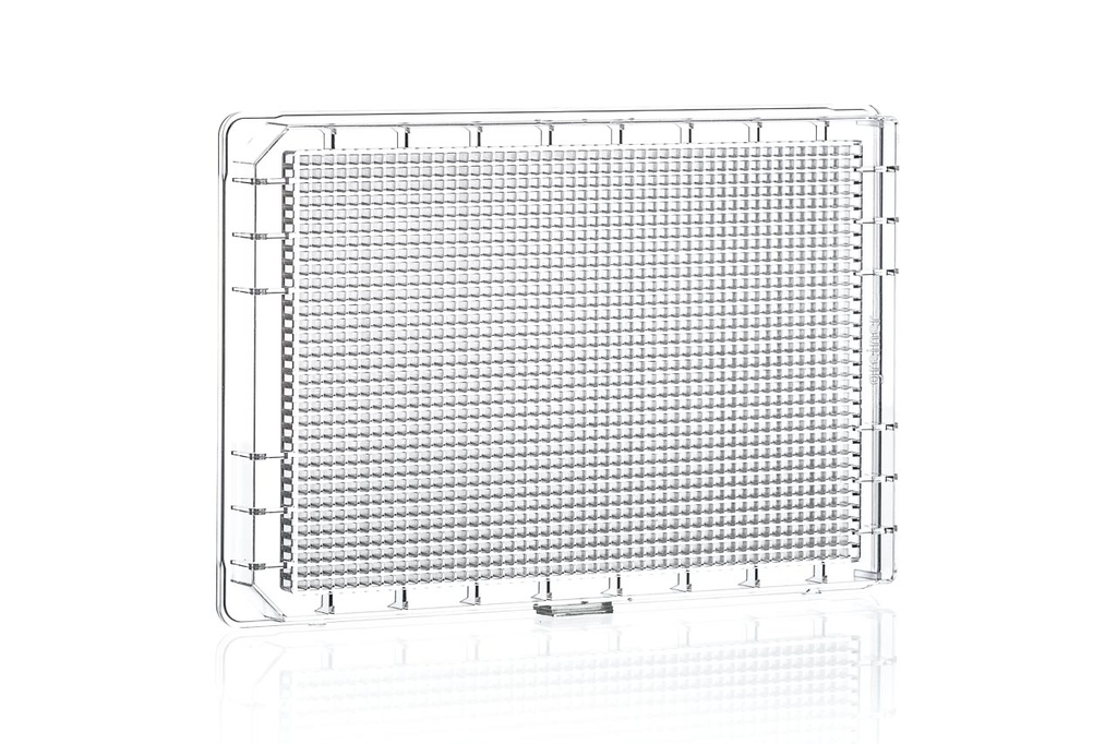 Greiner Bio-One Microplate 1536W Acoustic Dispensing Plate, CO, De-ionized Packaging, Flat Bottom, Clear