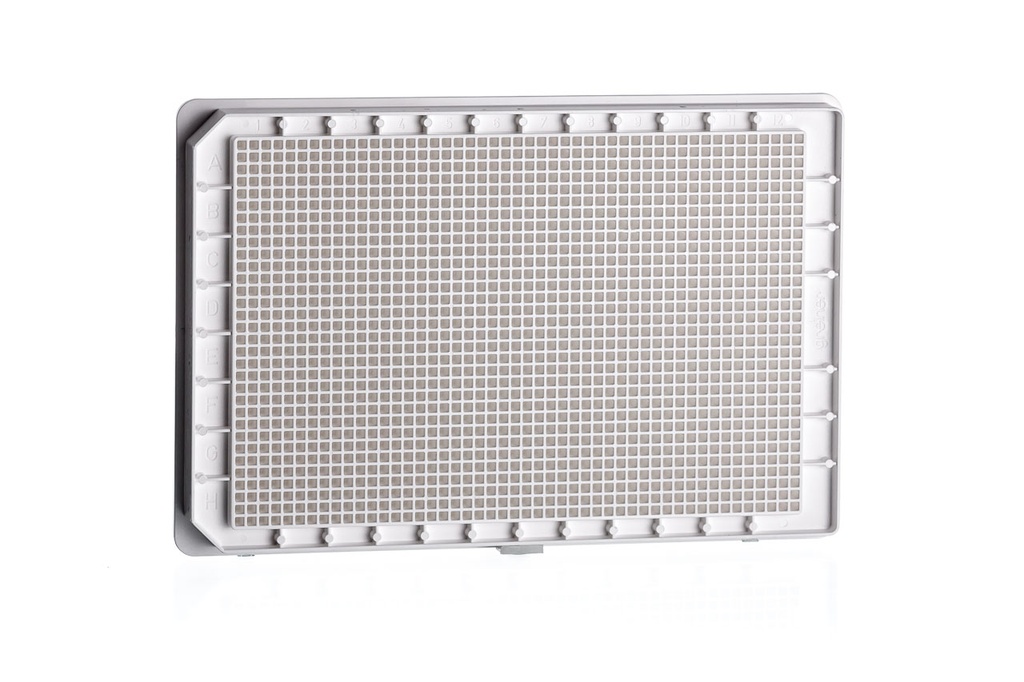 1536W HiBase Non-binding Plate, PS, Flat Bottom, White, Case of 60