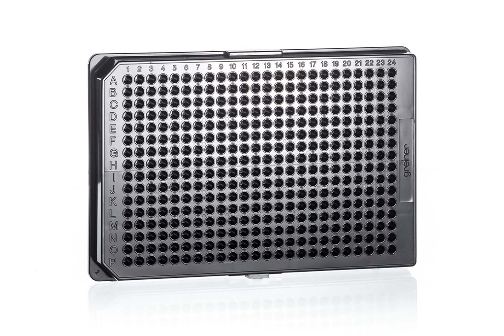 384W Small Volume HiBase Non-binding Plate, PS, 30 uL/well, Flat Bottom, Black, Case of 40