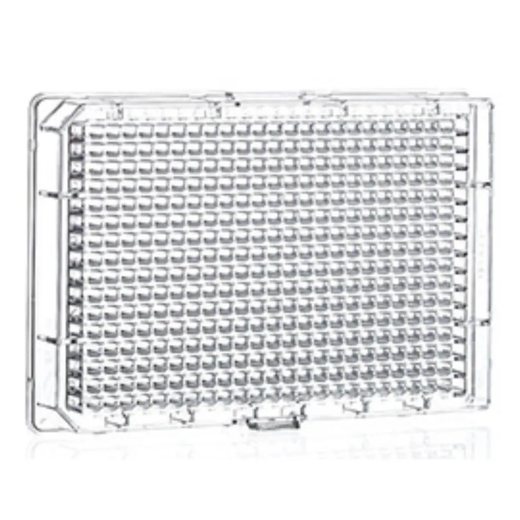 384 Well Cell-Repellent plate, PS, Sterile, U Bottom, clear w/lid, Case of 32