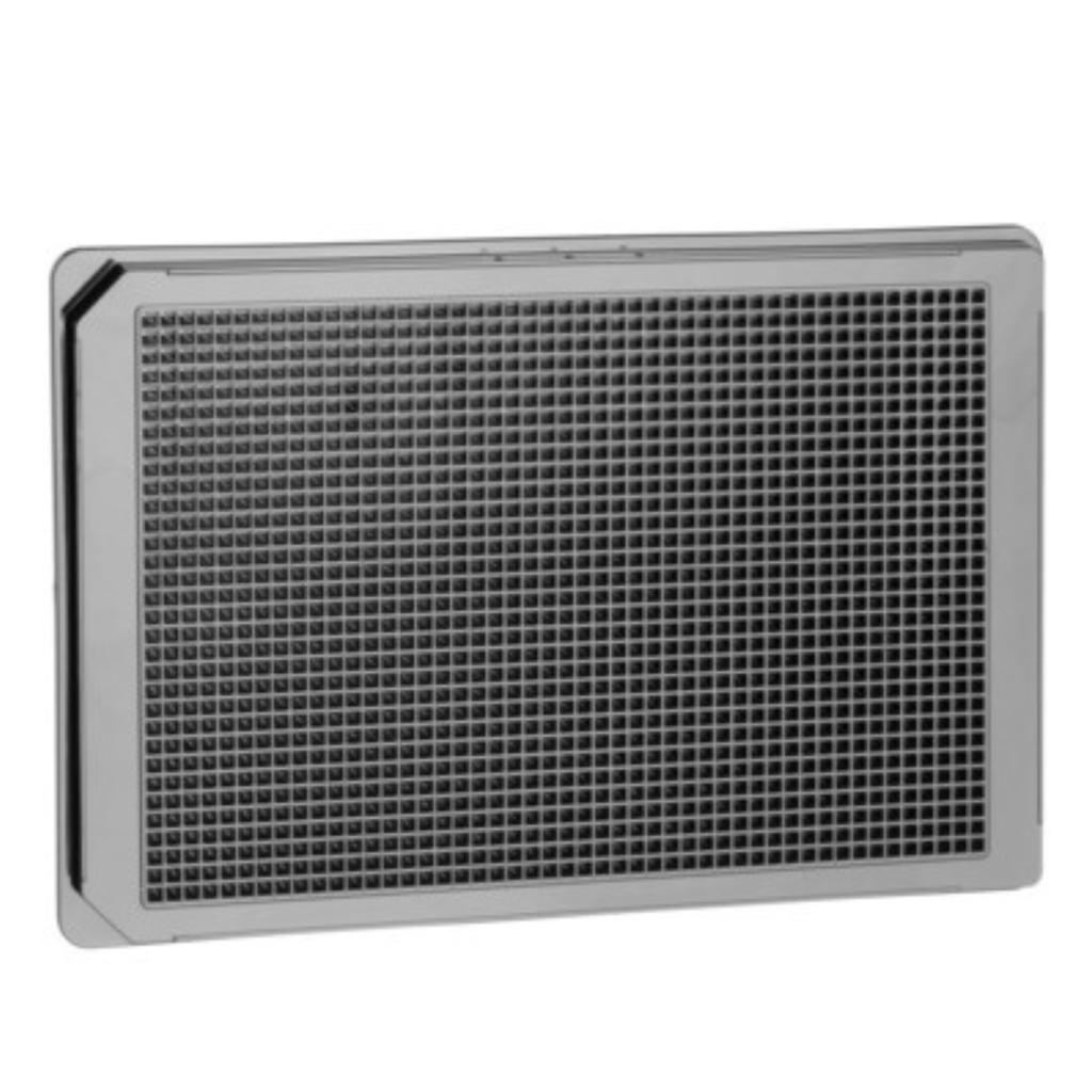 1536W Ultra Low Base SCREENSTAR Plate, CO, Cell-Repellent, Sterile, Flat Bottom, Black uClear, Case of 68