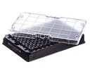 Greiner Bio-One Rack with 96 black-capped 300µl Cryo.s, Datamatri x barcode (generic 2D sequence), sterile