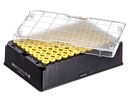 Greiner Bio-One Rack with 96 yellow-capped 600µl Cryo.s, Datamatri x barcode (generic 2D sequence), sterile