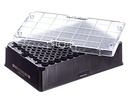 Rack with 96 black-capped 600ul Cryo.s, Datamatrix barcode (generic 2D sequence), sterile, Case of 960