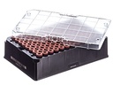 Rack with 96 brown-capped 600ul Cryo.s, Datamatrix barcode (generic 2D sequence), Case of 960