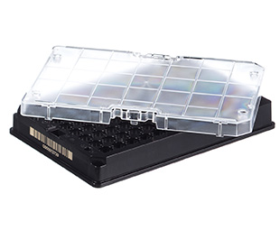 Greiner Bio-One Rack with 96 black-capped 1000µl Cryo.s, Datamatri x barcode (generic 2D sequence), sterile