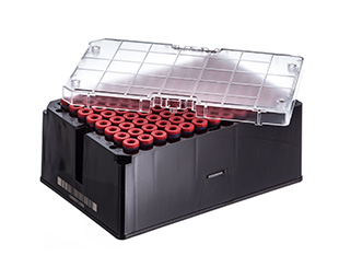 Rack with 96 red-capped 1000ul Cryo.s, Datamatrix barcode (generic 2D sequence), Case of 960