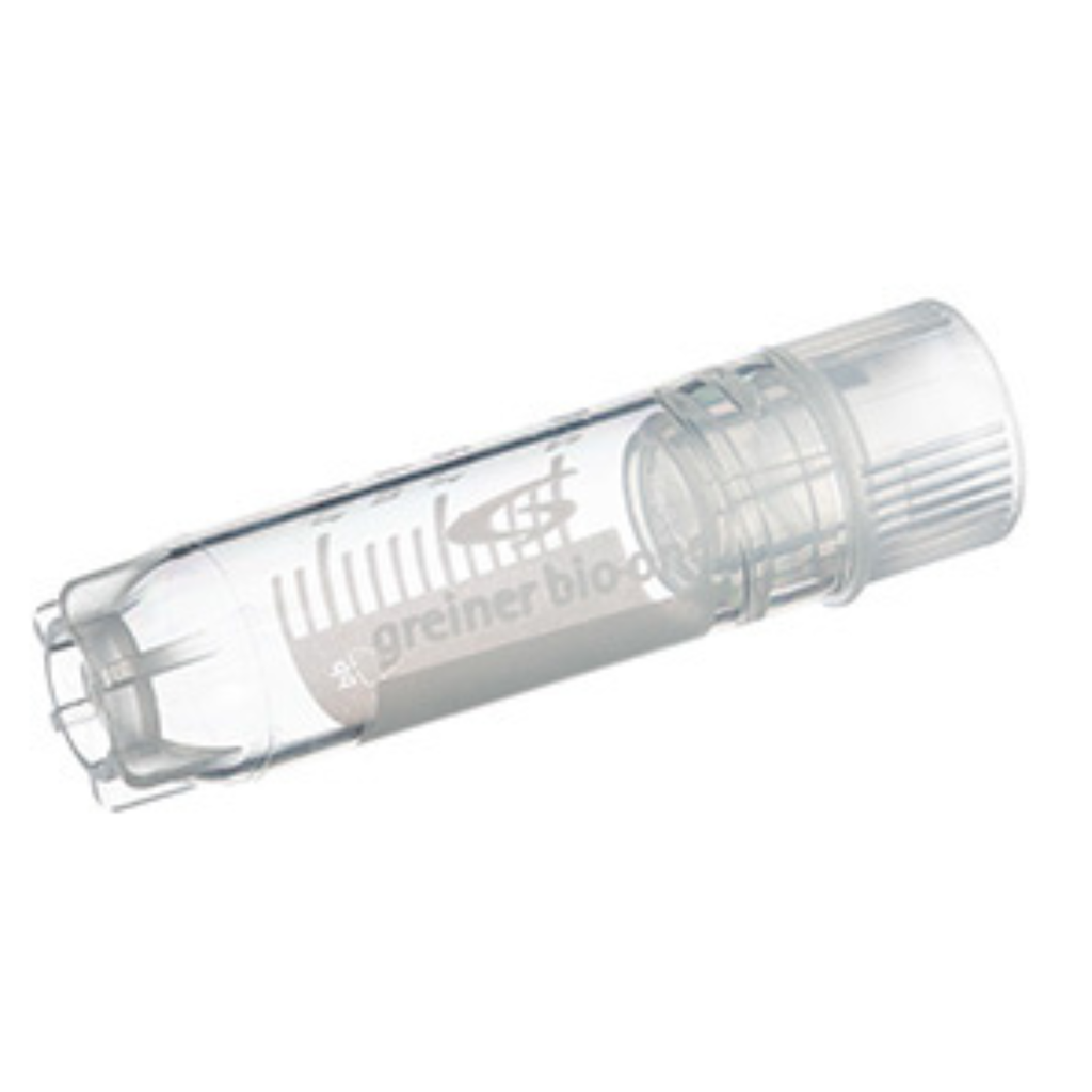 Greiner Bio-One 2 ml Cryo.s Tube, PP, Sterile, Internal Thread Natural Cap, ID Field, Starfoot Base, Round Bottom, Triple Packed