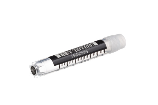 Greiner Bio-One 4 ml w/Datamatri x (generic 2D sequence), PP, Sterile, External Thread Natural Cap, ID Field, Starfoot Base, Round Bottom, 100 White Cap Inserts per CS
