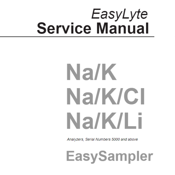Medica EasyLyte Service Manual, Universal