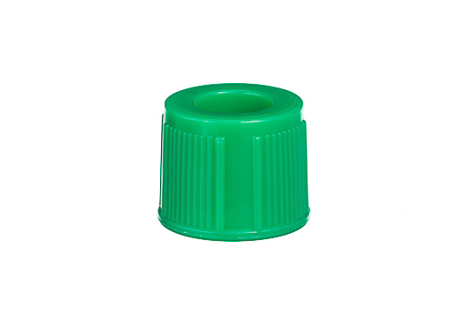 Snap Cap for Recapping 13mm Tubes, Green, Case of 5000