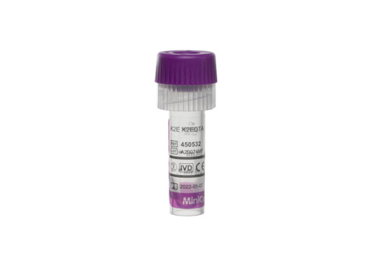 MiniCollect 0.25/0.5ml K2EDTA LAV, Case of 2000