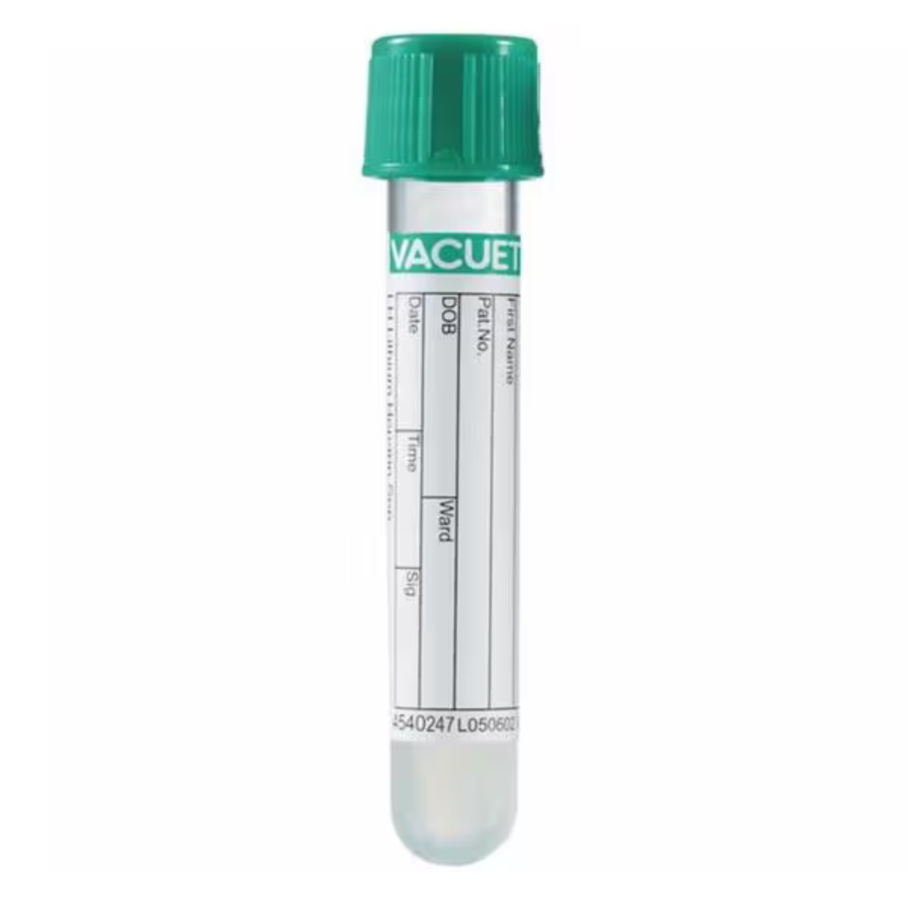 Greiner Bio-One VACUETTE Tube 3.5 ml Lithium Heparin Separator Non-Rinse Green/Yellow 13 x 75 Polystryrene 460