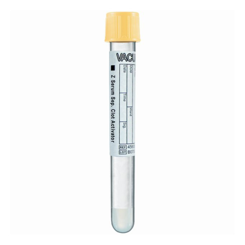 Serum, Clot Activator, Gel Sep., 4 ml, Gold Pull Cap,13x75, Case of 1200