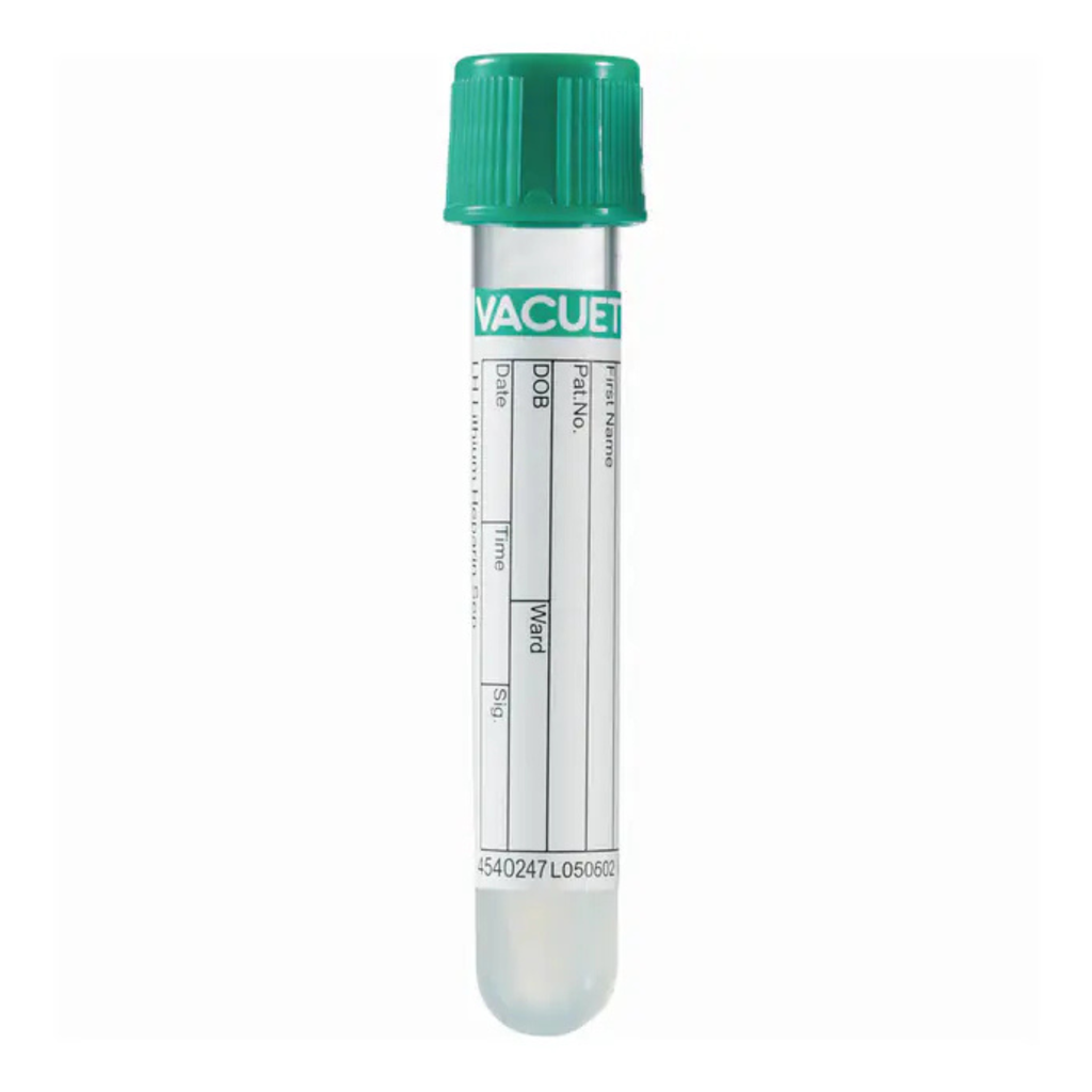 Greiner Bio-One VACUETTE Tube 3 ml Lithium Heparin Separator Non-Rinse Green/Yellow 13 x 75