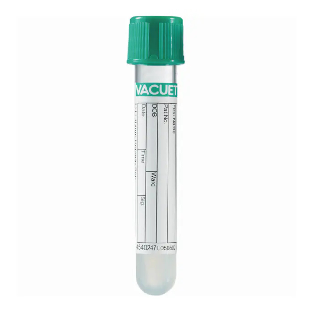 Greiner Bio-One VACUETTE Tube 8 ml Lithium Heparin Separator Non-Rinse Green/Yellow 16 x 100
